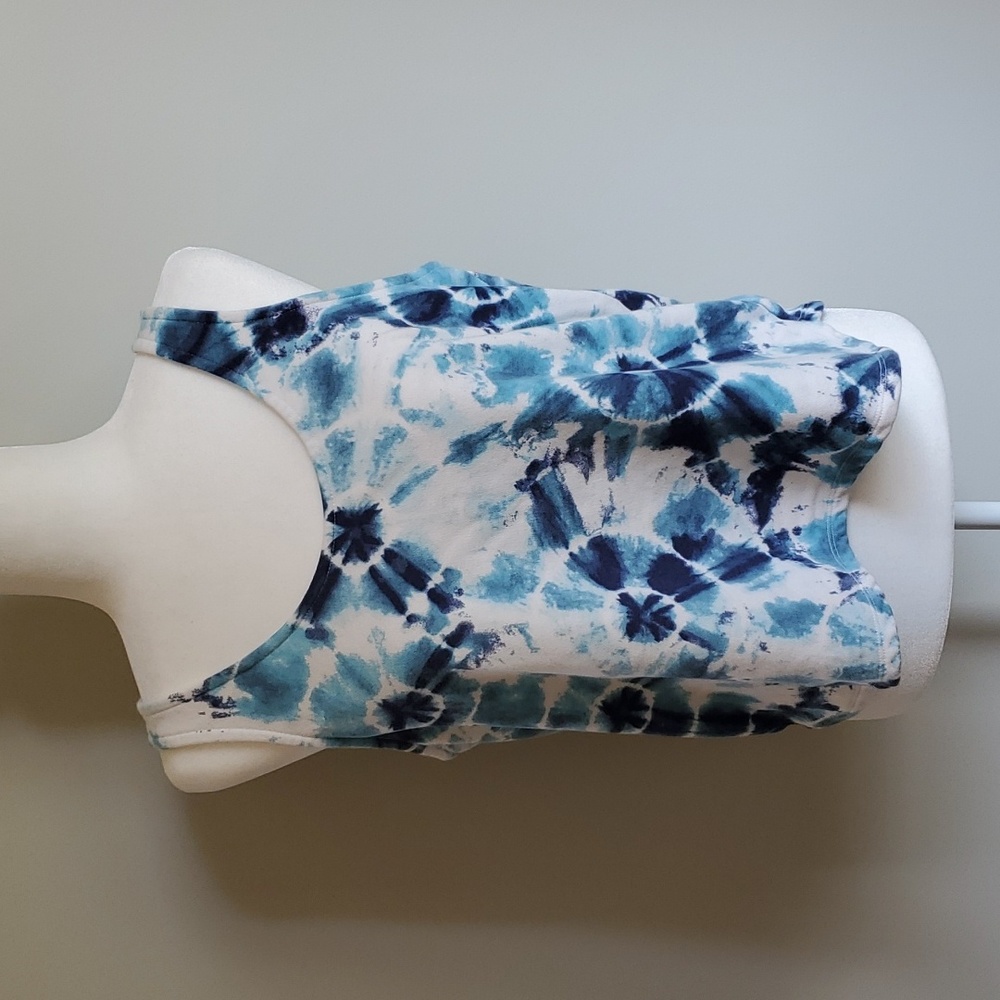 Old navy terry tie dye active wear top blue tie die size medium